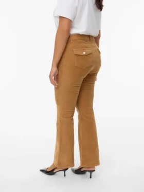 Pantaloni in velluto a coste a vita media Vmcsiri