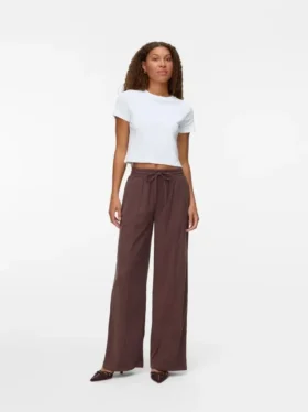 Pantaloni in velluto a vita alta Vmvilja