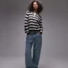 Polo a righe in maglieria leggera Topshop