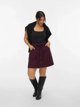 Shorts in velluto a coste a vita alta Vmcvilja
