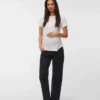 Top aderente con scollo rotondo