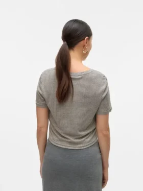 Top corto con scollo rotondo