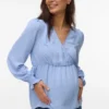 Top dalla vestibilità regolare con scollo a V e polsini elasticizzati
