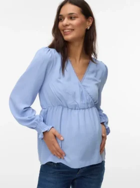 Top dalla vestibilità regolare con scollo a V e polsini elasticizzati
