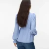 Top dalla vestibilità regolare con scollo a V e polsini elasticizzati