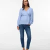 Top dalla vestibilità regolare con scollo a V e polsini elasticizzati