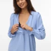 Top dalla vestibilità regolare con scollo a V e polsini elasticizzati
