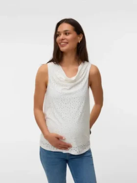 Top slim fit con scollo a U