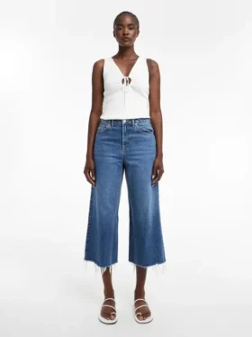 Tsvera High Rise Wide Fit – Jeans cropped