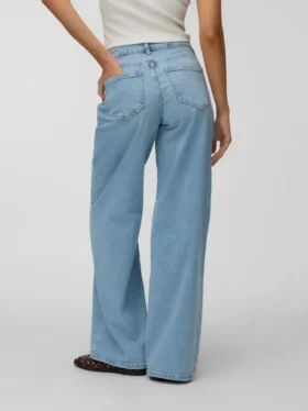 Vmsandie – Jeans cropped a vita media e vestibilità ampia in tessuto elasticizzato