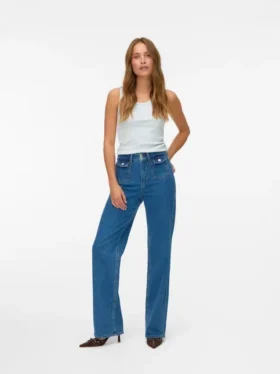 Vmtessa High Rise Wide Fit – Jeans cropped